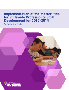 Implementation of the Master Plan for Statewide Professional Staff Development for 2013-2014