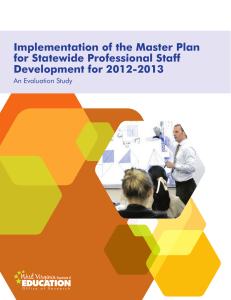 Implementation of the Master Plan for Statewide Professional Staff Development for 2012-2013