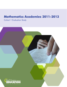 Mathematics Academies 2011-2013 Cohort 1 Evaluation Study