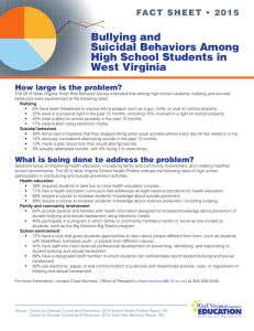 Bullying and Suicidal Behaviors Among High School Students in West Virginia