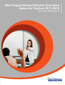 West Virginia Revised Educator Evaluation System for Teachers 2011-2012