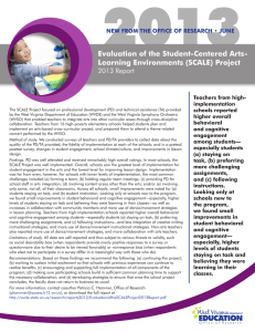 2013 Evaluation of the Student-Centered Arts- Learning Environments (SCALE) Project 2013 Report