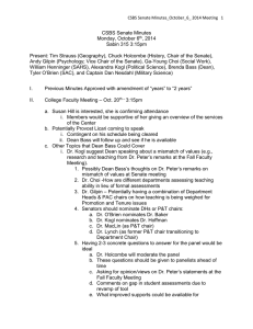 CSBS Senate Minutes Monday, October 6 , 2014 Sabin 315 3:15pm