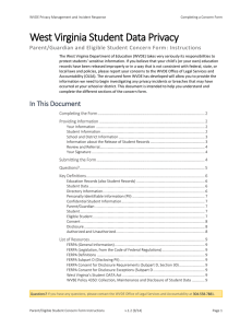 West Virginia Student Data Privacy