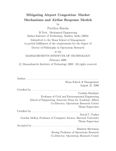 Mitigating Airport Congestion: Market Mechanisms and Airline Response Models Pavithra Harsha