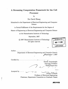 A  Streaming  Computation  Framework  for ... Processor Xin  David  Zhang