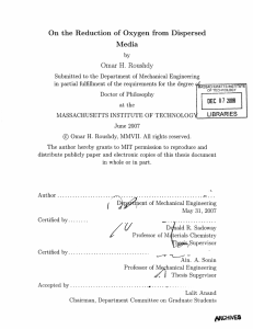 On  the  Reduction  of  Oxygen ... Media Omar  H.  Roushdy