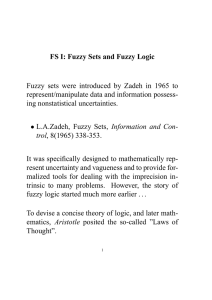 FS I: Fuzzy Sets and Fuzzy Logic ing nonstatistical uncertainties.