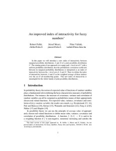 An improved index of interactivity for fuzzy numbers ∗ Robert Full´er,