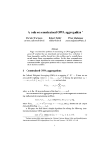 A note on constrained OWA aggregation