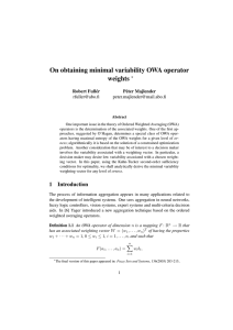On obtaining minimal variability OWA operator weights ∗ Robert Full´er