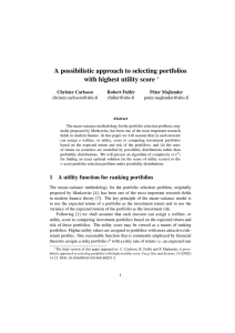 A possibilistic approach to selecting portfolios with highest utility score