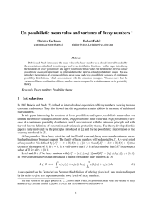 On possibilistic mean value and variance of fuzzy numbers ∗ Christer Carlsson
