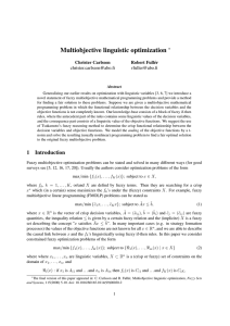 Multiobjective linguistic optimization ∗ Christer Carlsson Robert Full´er