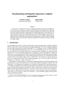 Benchmarking and linguistic importance weighted aggregations ∗ Christer Carlsson