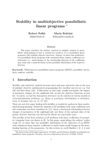 Stability in multiobjective possibilistic linear programs ∗ Robert Full´