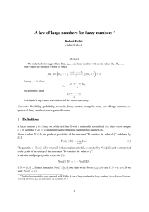 A law of large numbers for fuzzy numbers ∗ Robert Full´er