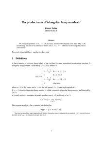 On product-sum of triangular fuzzy numbers ∗ Robert Full´er