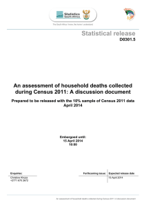 Statistical release An assessment of household deaths collected D0301.5