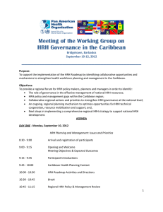 Meeting of the Working Group on HRH Governance in the Caribbean _________________________________________  