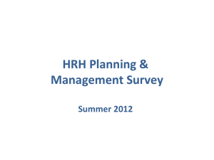 HRH Planning &amp;  Management Survey  Summer 2012
