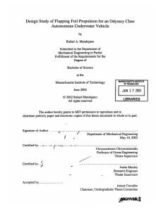 Design  Study of Flapping Foil Propulsion  for an... Autonomous  Underwater  Vehicle