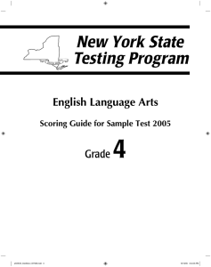 4 English Language Arts Grade Scoring Guide for Sample Test 2005