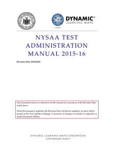 NYSAA TEST ADMINISTRATION MANUAL 2015-16
