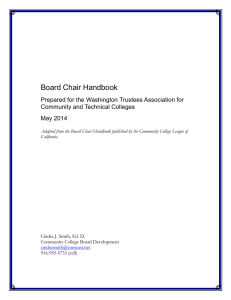 Board Chair Handbook Prepared for the Washington Trustees Association for