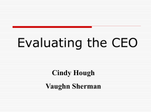 Evaluating the CEO Cindy Hough Vaughn Sherman