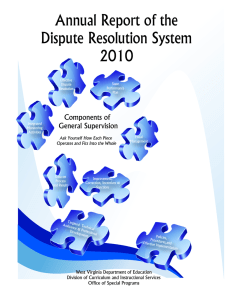 Annual Report of the Dispute Resolution System 2010 Components of
