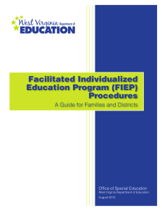Facilitated Individualized Education Program (FIEP) Procedures A Guide for Families and Districts