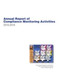 Annual Report of Compliance Monitoring Activities 2013-2014 West Virginia Department of Education