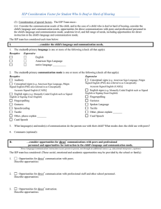 IEP Consideration Factor for Student Who Is Deaf or Hard...
