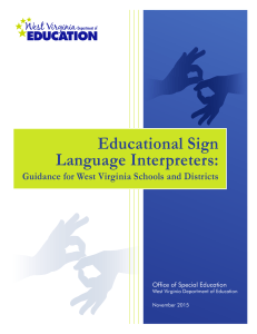 Educational Sign Language Interpreters: Guidance for West Virginia Schools and Districts