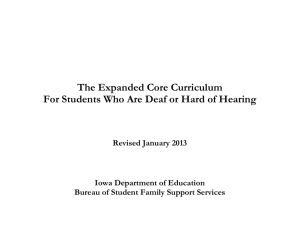 The Expanded Core Curriculum  Revised January 2013