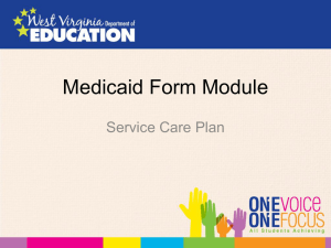 Medicaid Form Module Service Care Plan