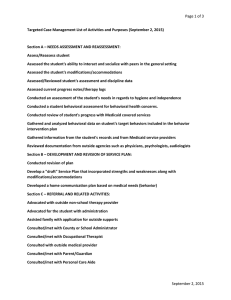 Page 1 of 3  Section A – NEEDS ASSESSMENT AND REASSESSMENT: