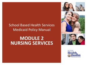 MODULE 2 NURSING SERVICES School Based Health Services