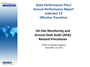 State Performance Plan/ Annual Performance Report Indicator 13 Effective Transition