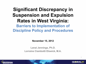 Significant Discrepancy in Suspension and Expulsion Rates in West Virginia:
