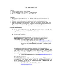 July 2012 OSP Call Notes  Agenda