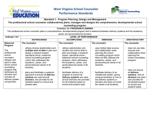 West Virginia School Counselor   Performance Standards