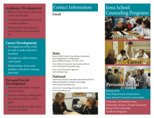 Iowa School Counseling Programs Contact Information Academic Development