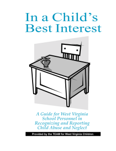 In a Child’s Best Interest A Guide for West Virginia School Personnel in