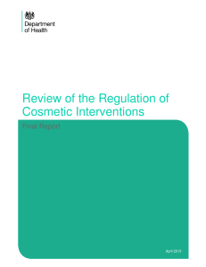 Review of the Regulation of Cosmetic Interventions Final Report