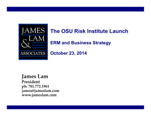 James Lam  The OSU Risk Institute Launch ERM and Business Strategy