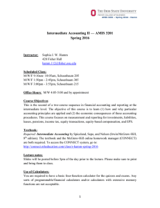 Intermediate Accounting II — AMIS 3201 Spring 2016