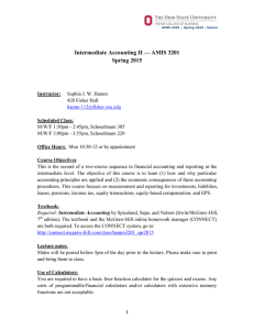 Intermediate Accounting II — AMIS 3201 Spring 2015