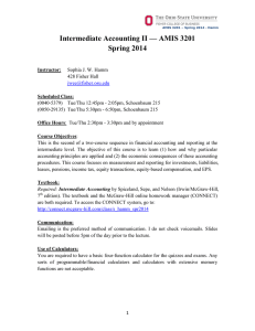 Intermediate Accounting II — AMIS 3201 Spring 2014